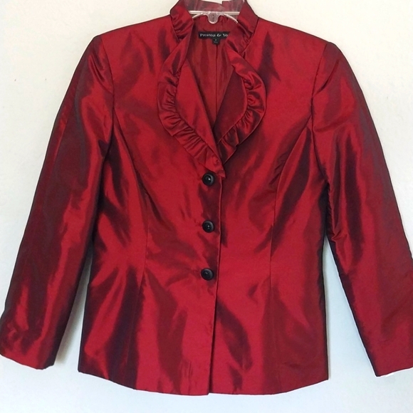RUBY RED PRESTON YORK Evening JACKET  Satiny Dressy Size 6 - Picture 2 of 11